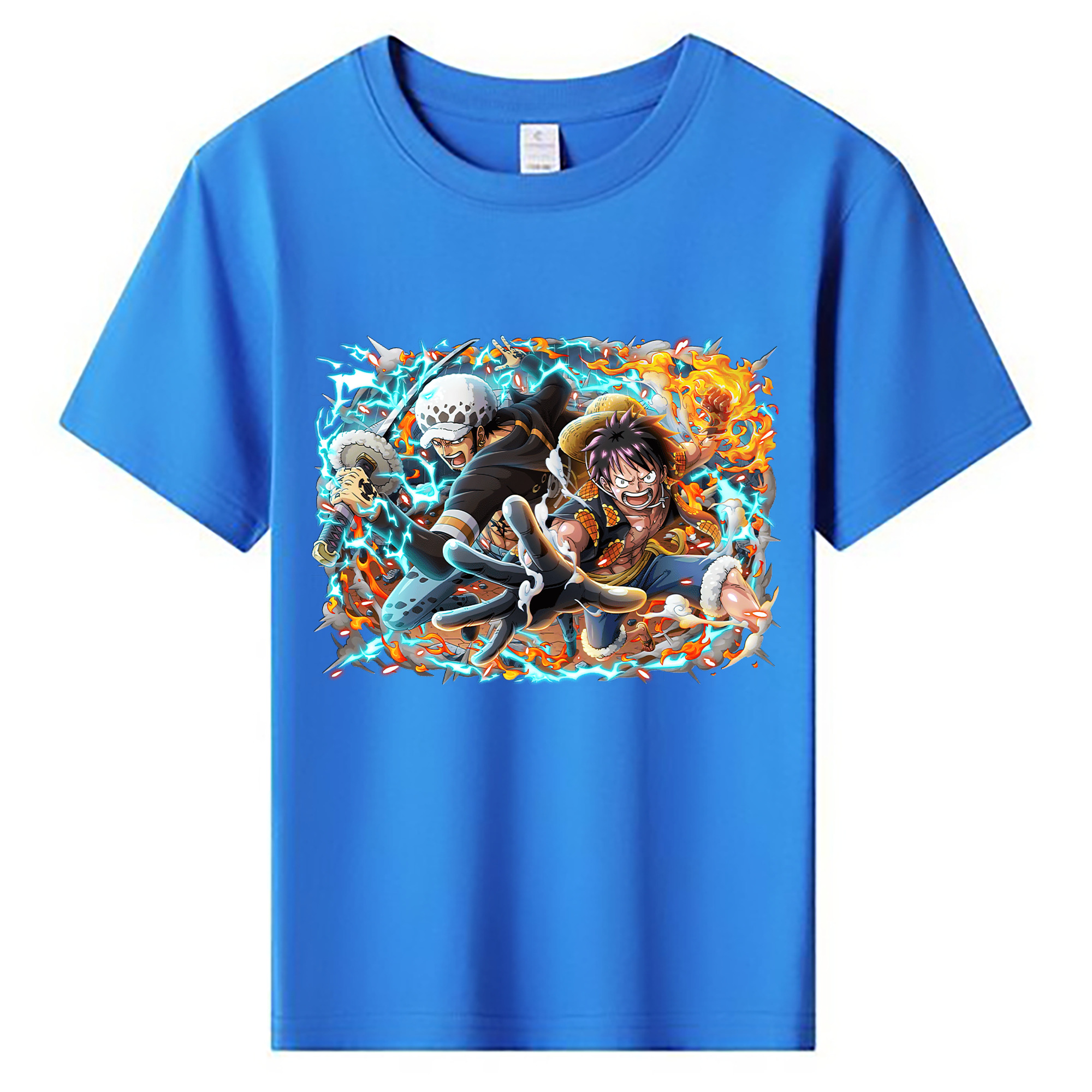 ワンピース モンキー・D・ルフィ ONE PIECE Monkey D. Luffy 綿100％キッズTシャツ（フロントプリント）